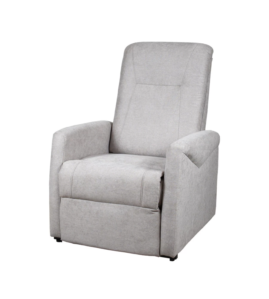 Poltrona massaggiante "siena" tessuto grigio con recliner elettrico, 75x93x105 cm